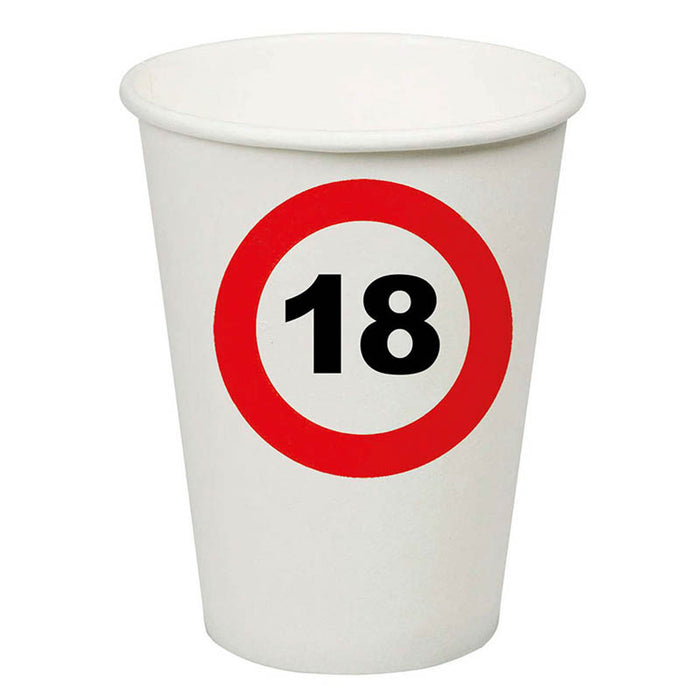 Pappbecher Verkehrsschild 18 250ml/8Stk.