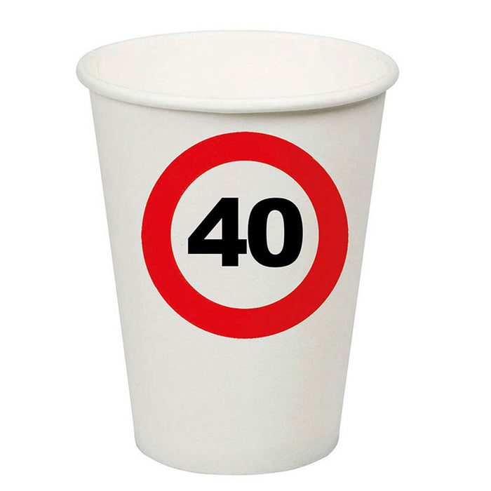 Pappbecher Verkehrsschild #40 | 250ml/8Stk.