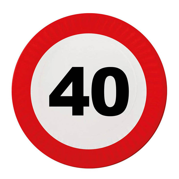 Pappteller Verkehrsschild 40 23cmØ/8 St.