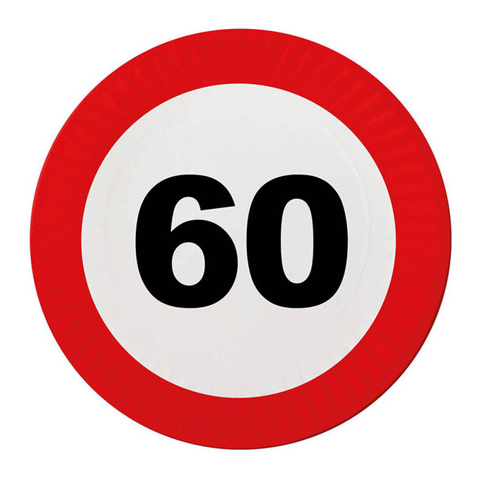 Pappteller Verkehrsschild 60 23cmØ/8 St.