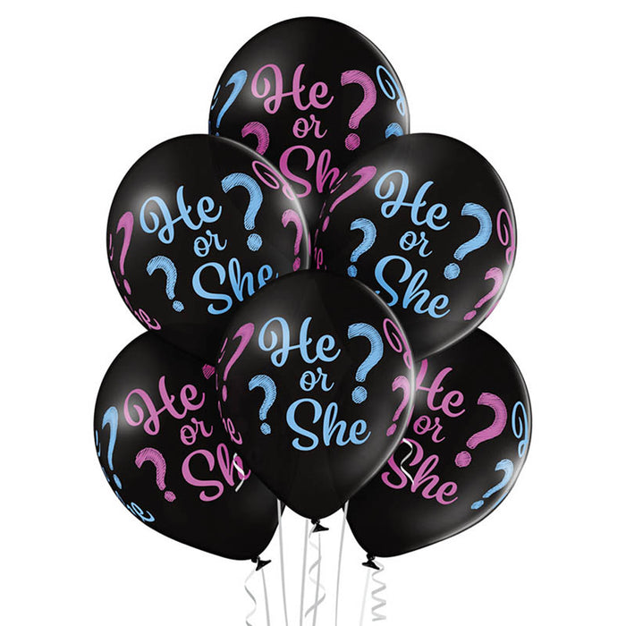 Luftballon Ø30cm "Reveal He or She"| 6 Stk.