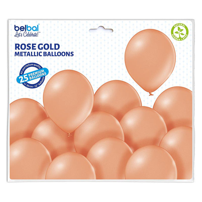25 Stk. Luftballon Uni Metallic Ø 30cm | Rosegold #091