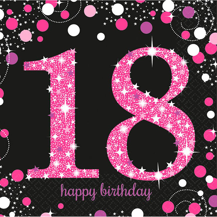 16 Servietten #18 Sparkling 33 x 33cm | Pink