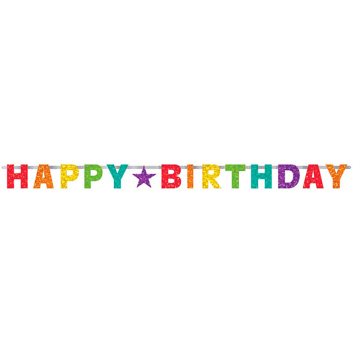 Buchstabengirlande Happy Birthday Bunt ca. 230cm