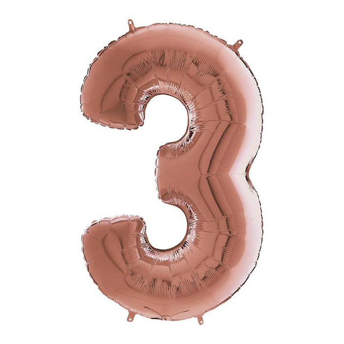 Riesenzahl Folienballon 26"/66cm | Rosegold #3