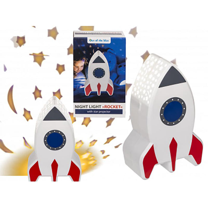 Lampe Rakete mit Sternenprojektor ca. 15cm