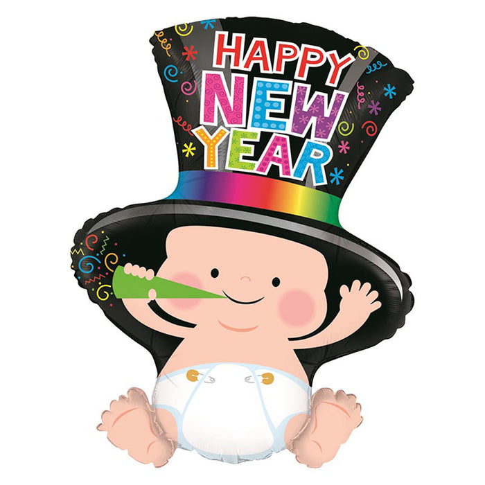 Shape Folienballon "Happy New Year" Baby |79 cm