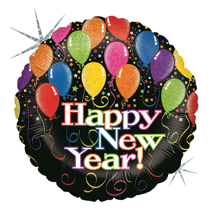 ABC18 Folienballon "HNY Ballons Holo" | Ø 46 cm