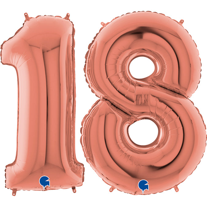 Riesenzahlen zum Geburtstag #18 in Rosegold 101 cm