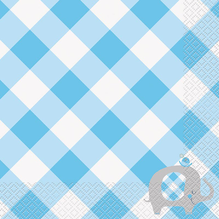 Servietten "Elefant Floral Blau" | 16Stk./33x33cm