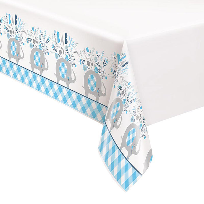 Tischdecke PVC Elefant Floral Blau ca.137x213cm