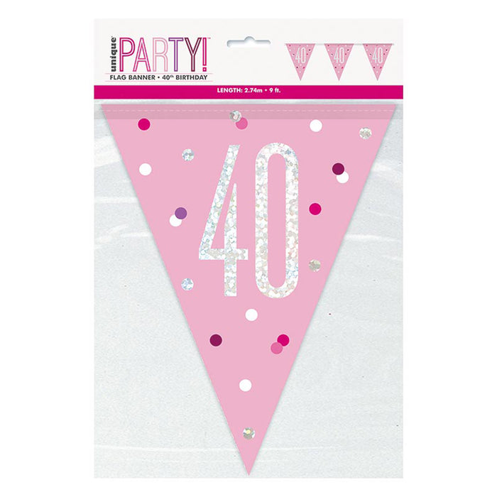 Wimpelkette Glitz #40 Pink 274cm