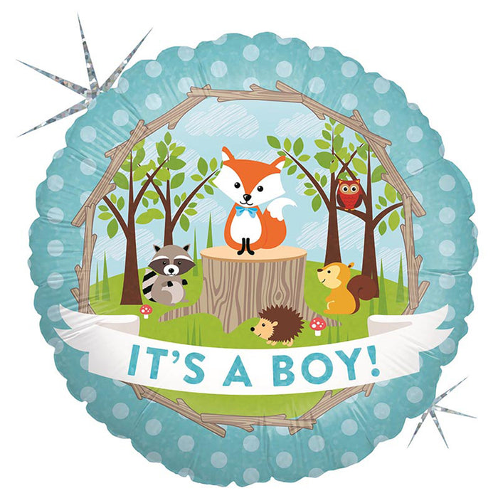 ABC18 Folienballon "It's a Boy Woodland" | Ø 46 cm