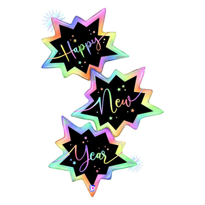 Shape Folienballon "Happy New Year" Trio | 130 cm