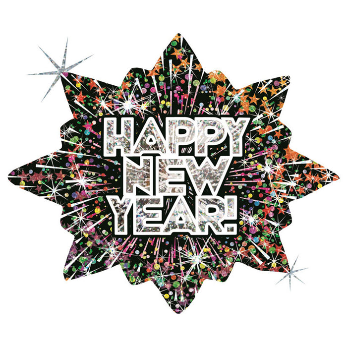 Shape Folienballon "Happy New Year" Feuerwerk | 81 cm