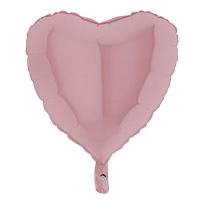 ABC18 Herz Folienballon Uni | Ø 46 cm Matte Satin Pink