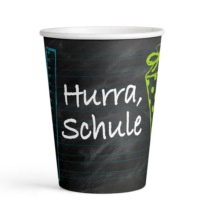 Pappbecher Hurra Schule 250ml/8 Stk.