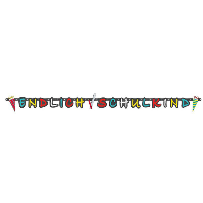 Buchstabengirlande Endlich Schulkind 180 x 10,5cm