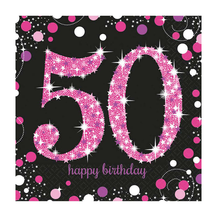 Servietten Sparkling #50 Pink 33x33cm/16Stk.