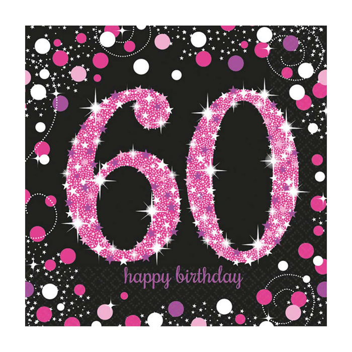 Servietten Sparkling #60 Pink 33x33cm/16Stk.