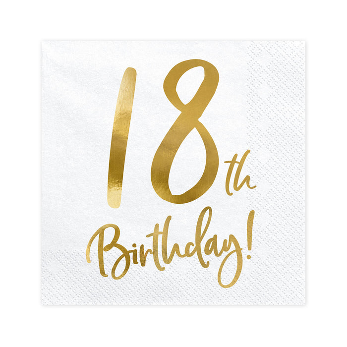 Servietten "Birthday Gold" 20Stk./33x33cm | #18