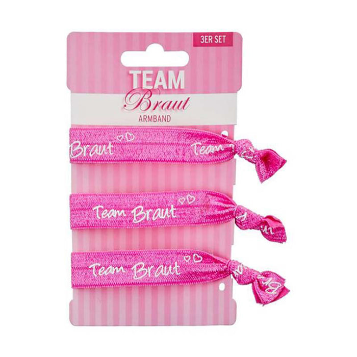 Armband Team Braut 3er Set Pink