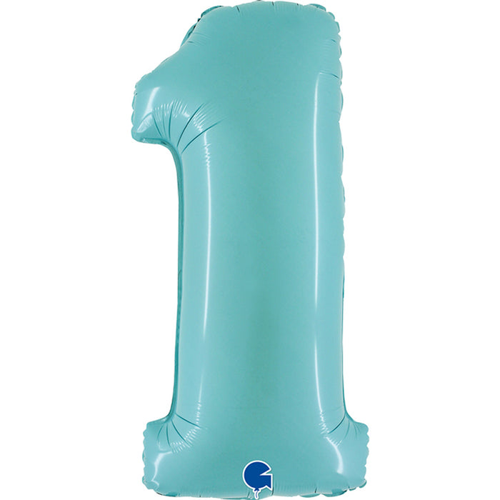 Riesenzahl Folienballon 40"/102cm | Pastel Blue #1