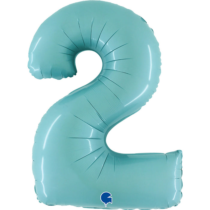 Riesenzahl Folienballon 40"/102cm | Pastel Blue #2
