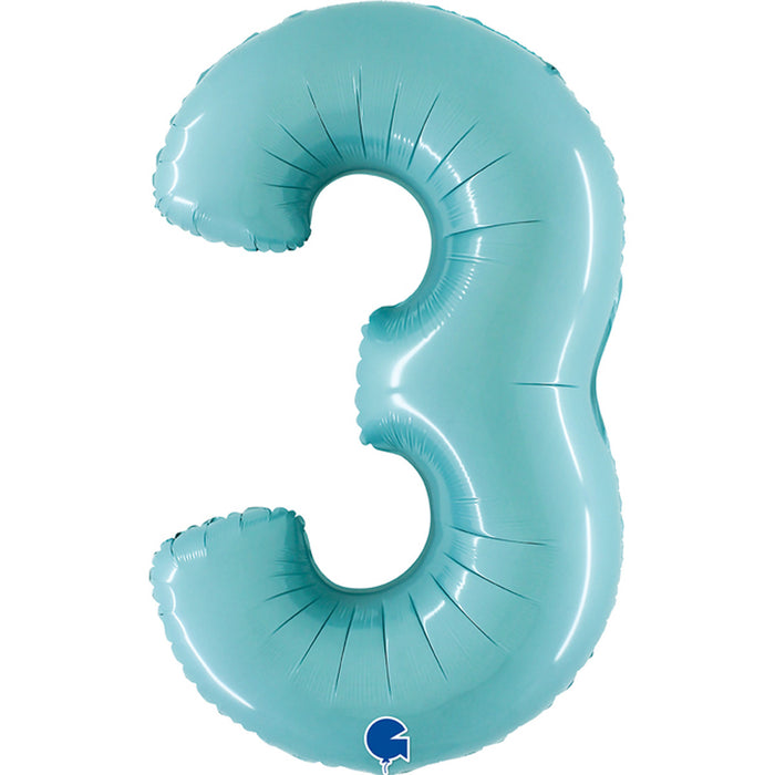 Riesenzahl Folienballon 40"/102cm | Pastel Blue #3