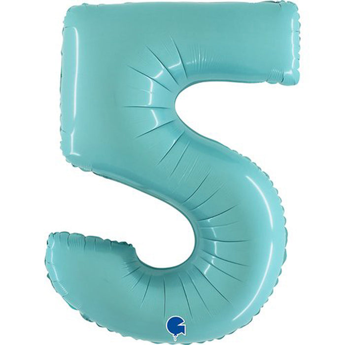 Riesenzahl Folienballon 40"/102cm | Pastel Blue #5