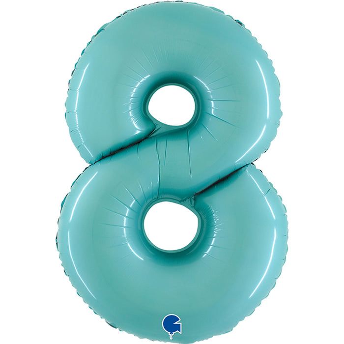 Riesenzahl Folienballon 40"/102cm | Pastel Blue #8