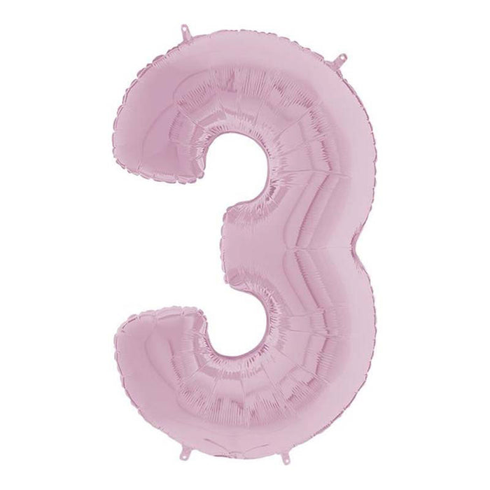 Riesenzahl Folienballon 26"/66cm | Pastel Pink #3