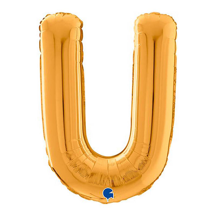 Riesenbuchstabe Folienballon 26"/66cm | Gold #U