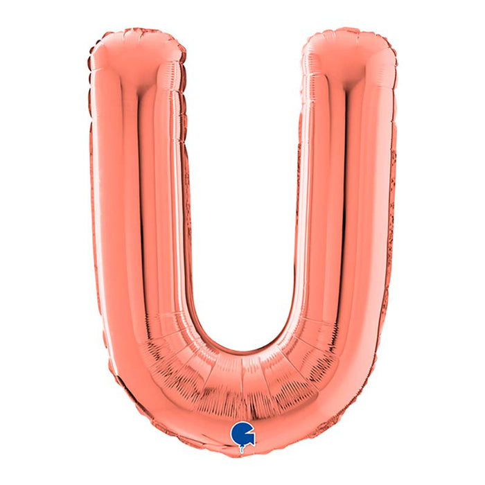 Riesenbuchstabe Folienballon 26"/66cm | Rosegold #U