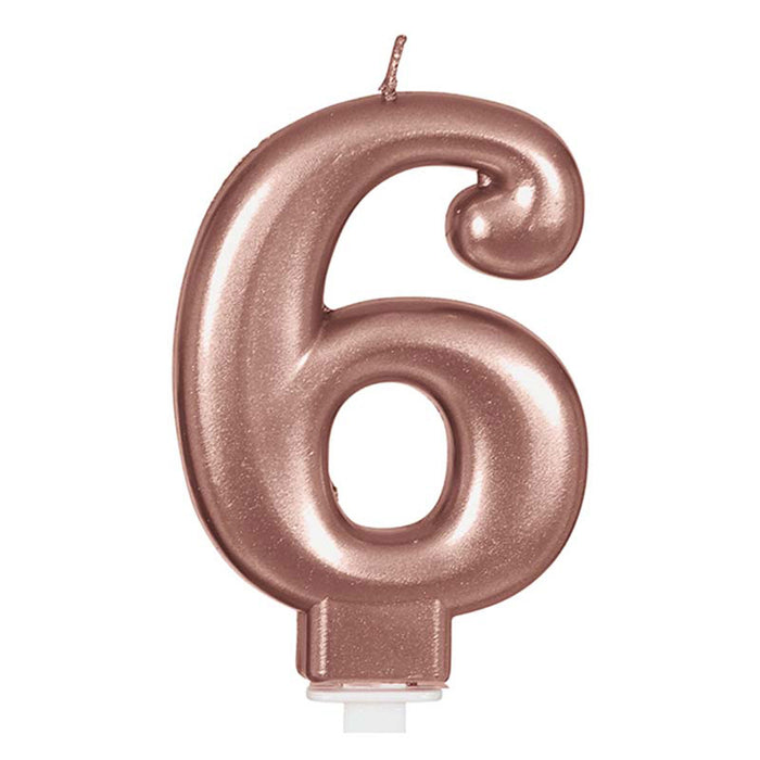 Kerzenzahl 6 Rosegold