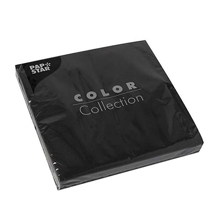 Servietten Uni 33x33cm/20 Stk. | Schwarz