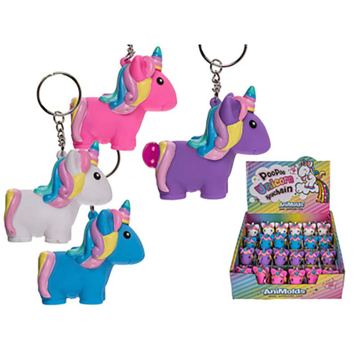 Schlüsselanh Einhorn Squeeze ca. 6cm 4-fach sort.