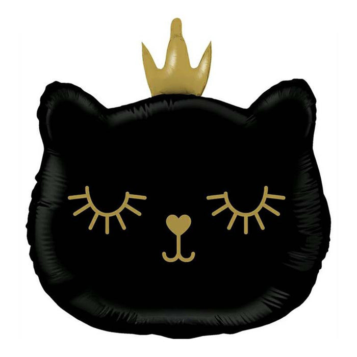 Shape Folienballon "Cat Princess Black" | 66 cm