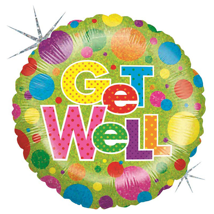 ABC18 Folienballon "Get Well Dots" | Ø 46 cm
