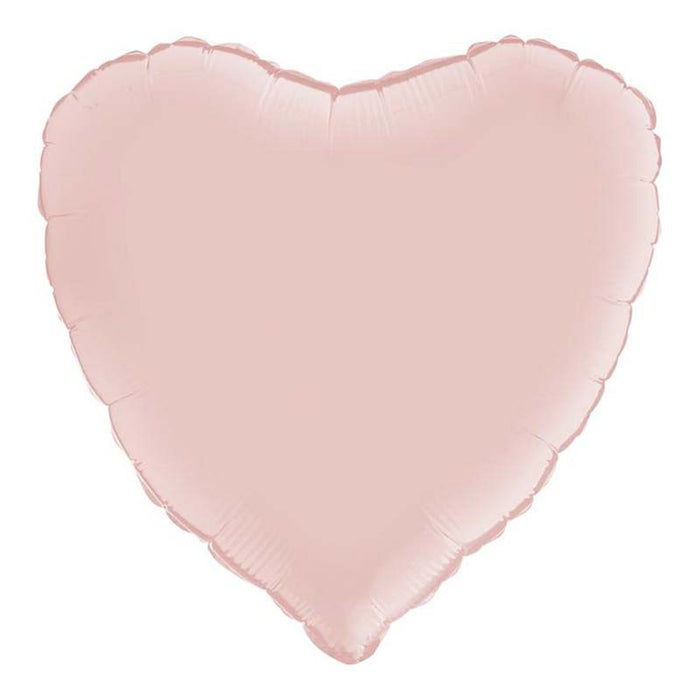 ABC18 Herz Folienballon Uni | Ø 46 cm Pink Pastel Satin