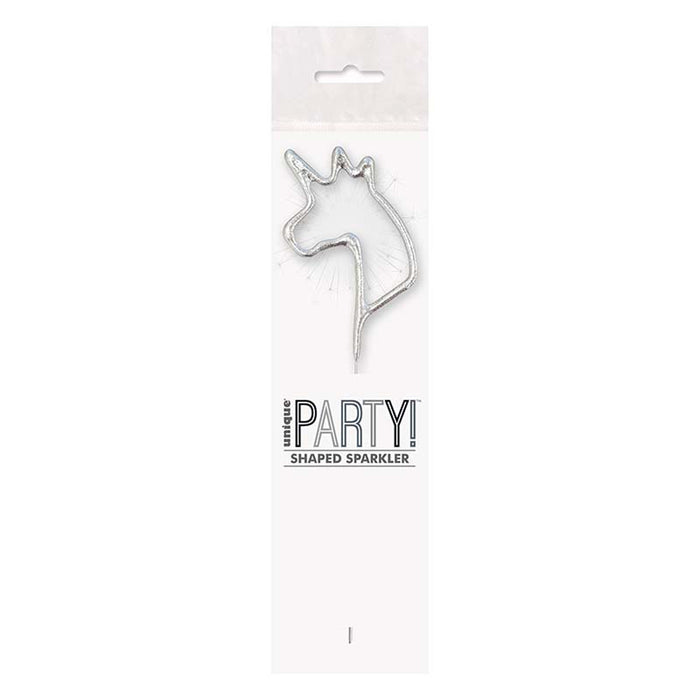 Wunderkerze ca. 18 cm Einhorn Silber