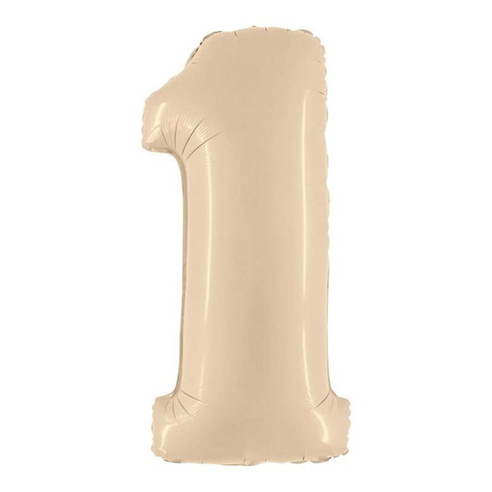 Riesenzahl Folienballon 40"/102cm | Satin Cream #1