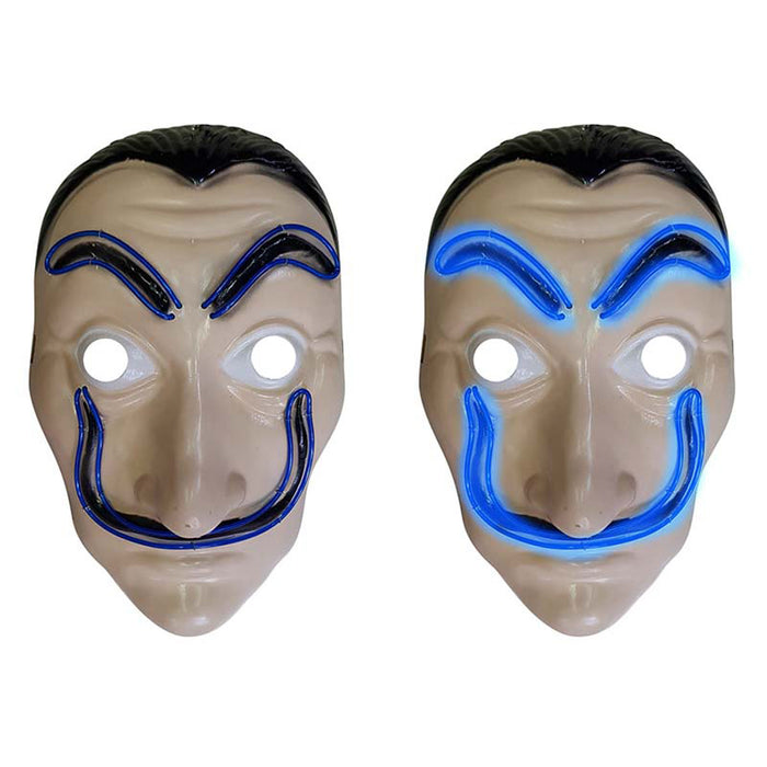 Maske Plastik Guy Fawkes Dali mit Licht