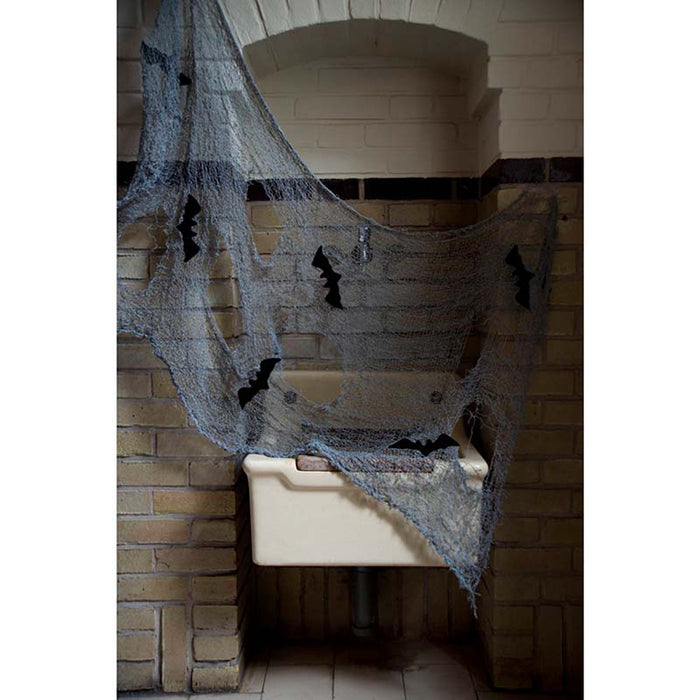 Mesh Dekoration mit Fledermäusen 150x75cm