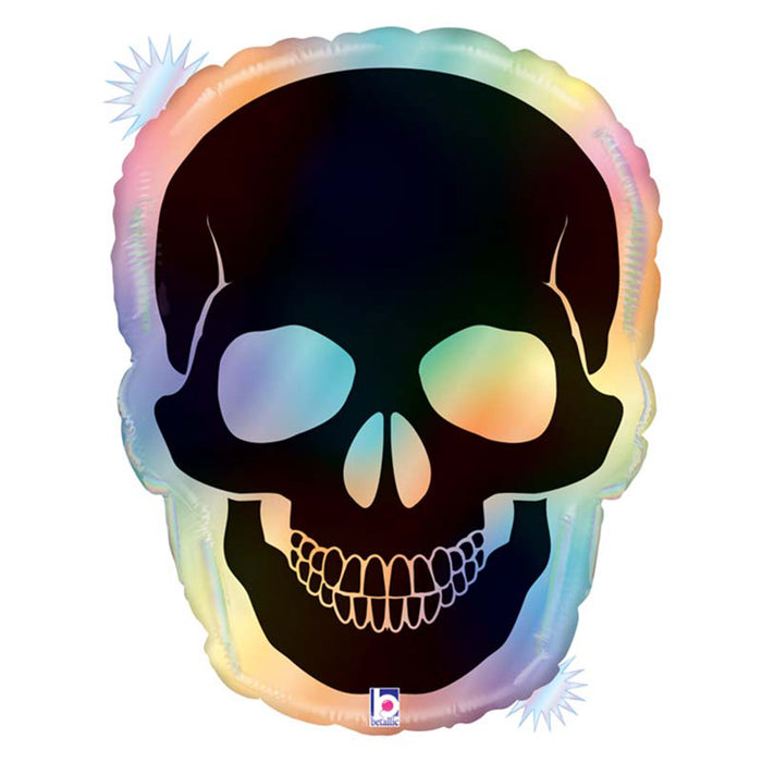 Shape Folienballon "Opal Skull Rainbow" | 69 cm