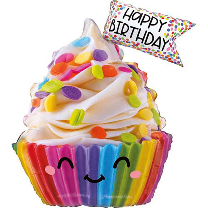 Shape Folienballon "Cute Cupcake Birthday" (G)