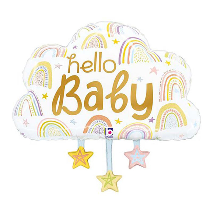 Shape Folienballon "Hello Baby" Wolke | 71 cm