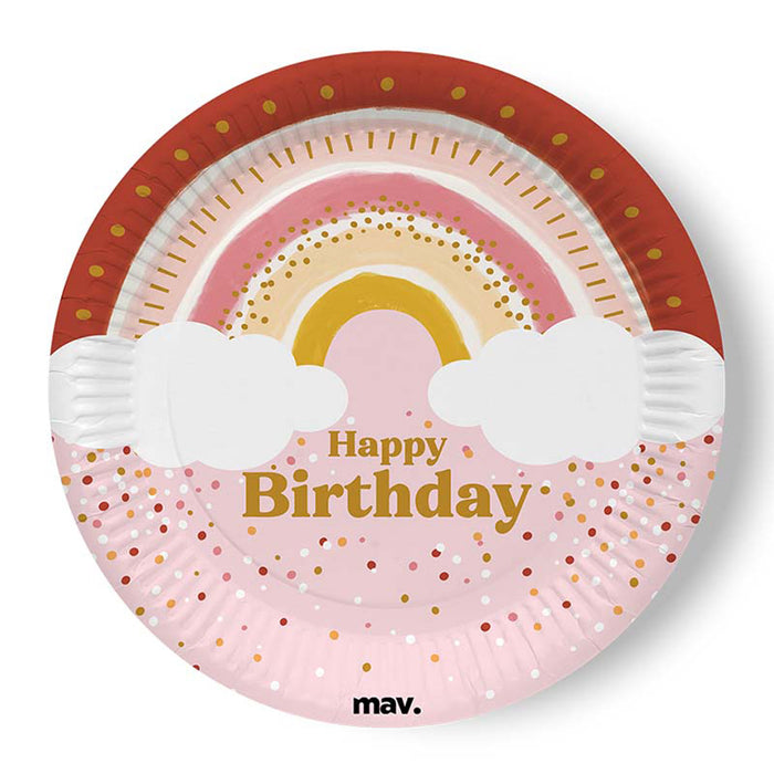 Pappteller HB Boho Birthday 23cmØ/8 St.