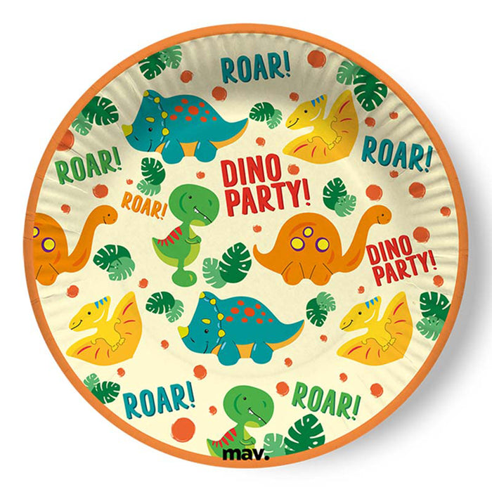 Pappteller Dinosaurier 18cmØ/8 St.