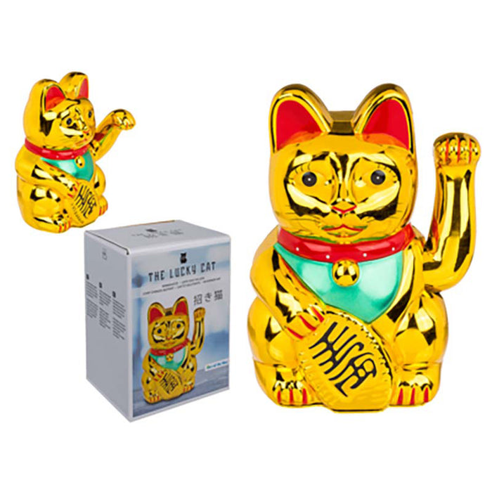 Dekoelement Winkekatze 20 cm gold